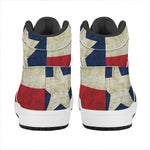 Texas Flag Print High Top Leather Sneakers