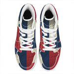 Texas Flag Print High Top Leather Sneakers