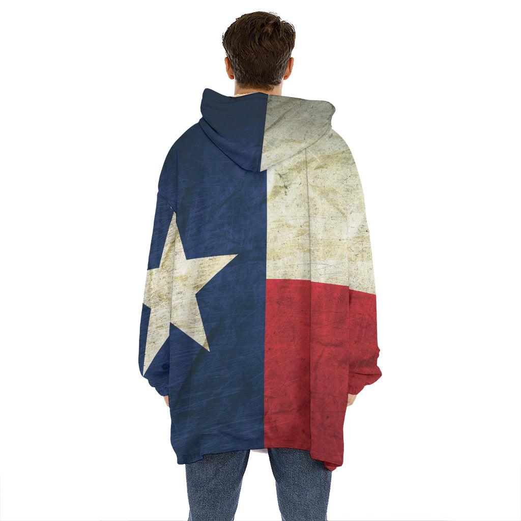 Texas Flag Print Hoodie Blanket