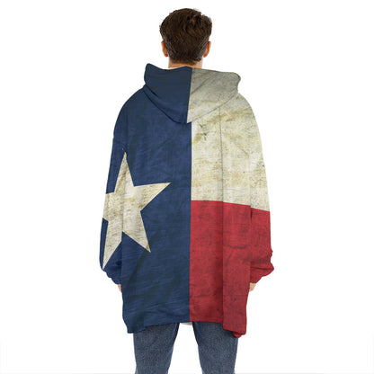 Texas Flag Print Hoodie Blanket