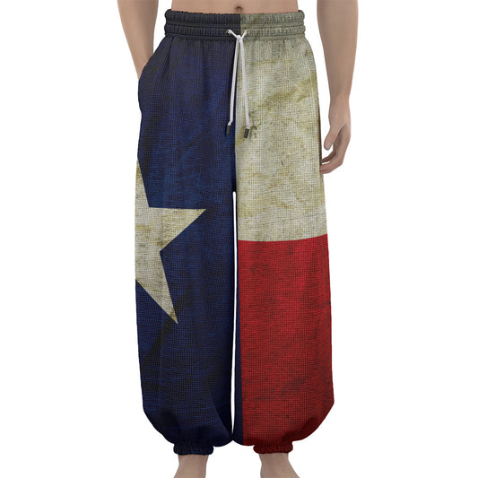 Texas Flag Print Lantern Pants