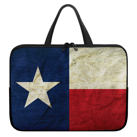 Texas Flag Print Laptop Sleeve With Handle