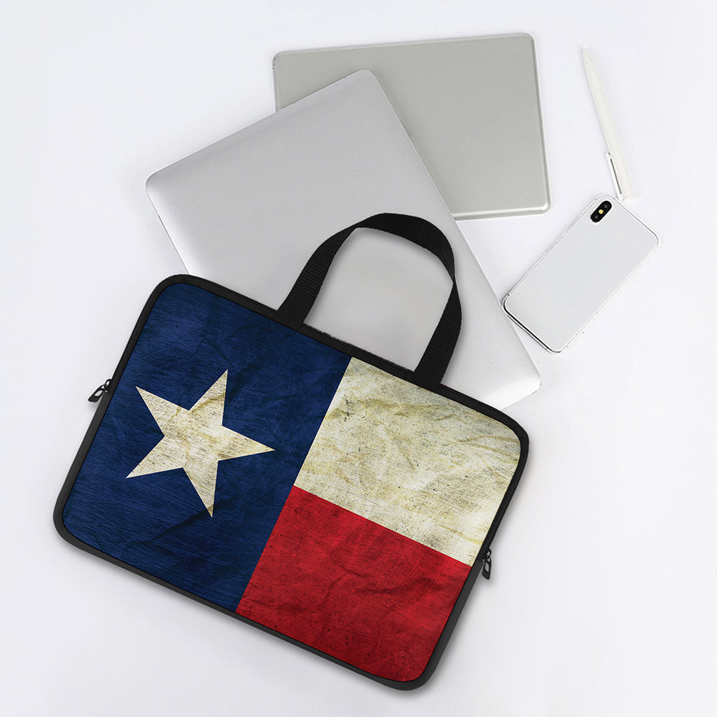 Texas Flag Print Laptop Sleeve With Handle