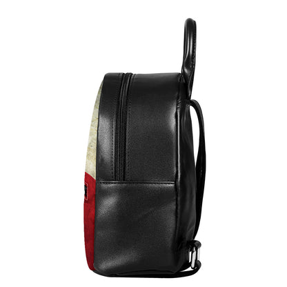 Texas Flag Print Leather Backpack