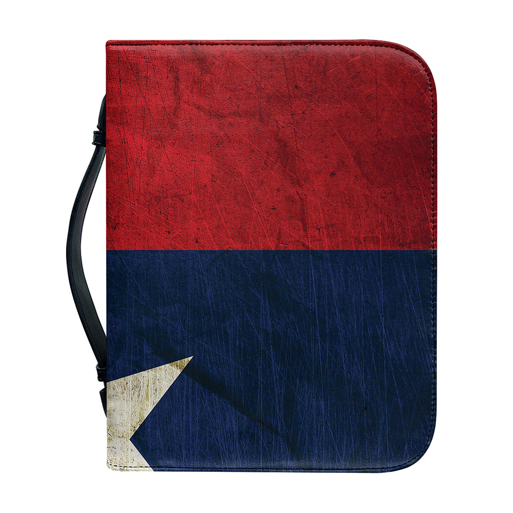 Texas Flag Print Leather Bible Cover