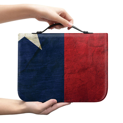 Texas Flag Print Leather Bible Cover