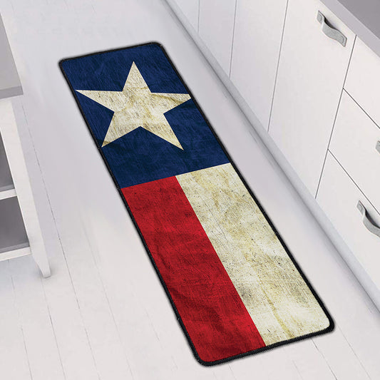 Texas Flag Print Long Kitchen Mat