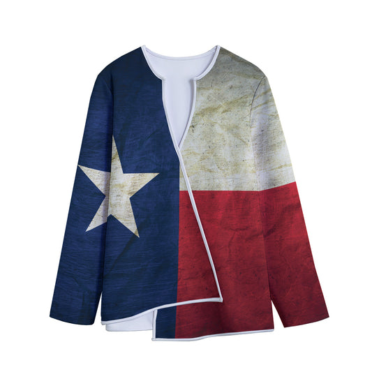 Texas Flag Print Long Sleeve Short Coat