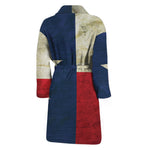 Texas Flag Print Men's Bathrobe