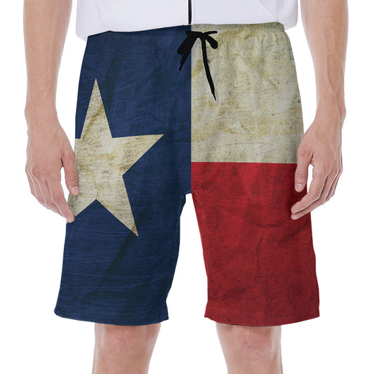 Texas Flag Print Men's Beach Shorts