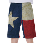 Texas Flag Print Men's Beach Shorts