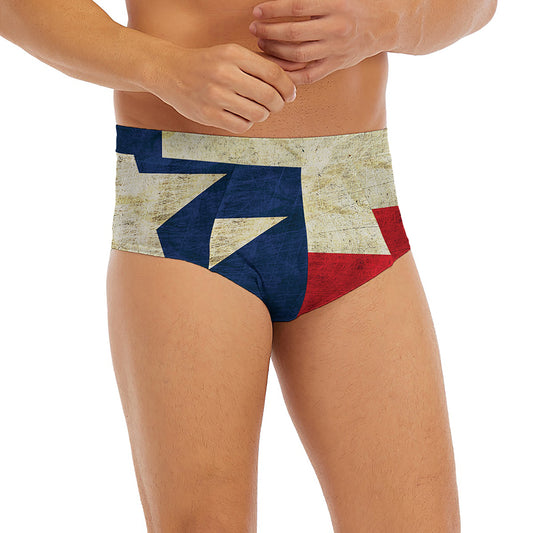 Texas Flag Print Men's Briefs