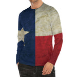 Texas Flag Print Men's Long Sleeve Rash Guard