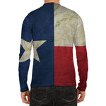 Texas Flag Print Men's Long Sleeve Rash Guard