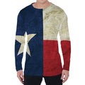 Texas Flag Print Men's Long Sleeve T-Shirt