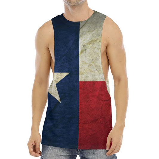 Texas Flag Print Men's Muscle Tank Top