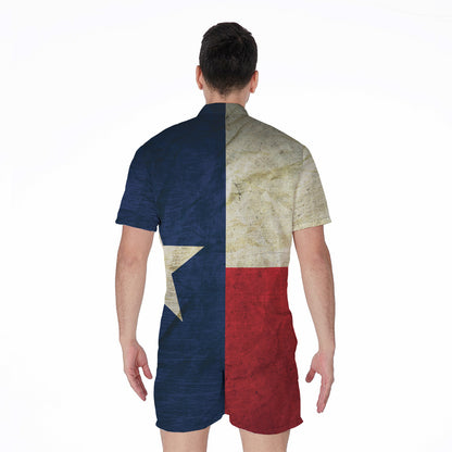 Texas Flag Print Men's Rompers