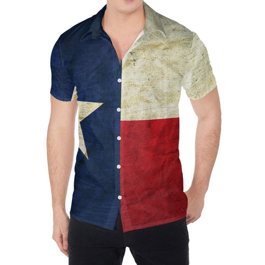 Texas Flag Print Men's Shirt