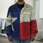 Texas Flag Print Men's Shirt Jacket