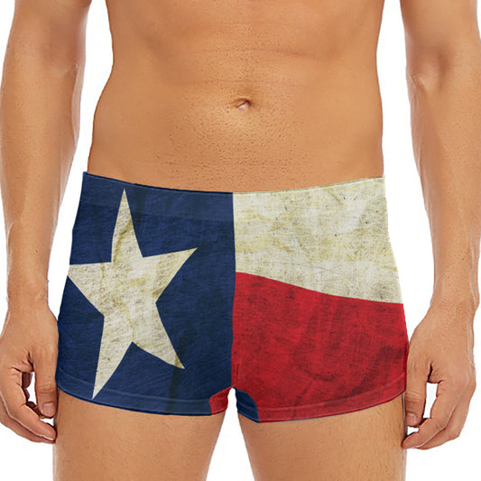 Texas Flag Print Men's Short Boxer Briefs