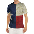 Texas Flag Print Men's Short Sleeve Rash Guard