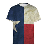 Texas Flag Print Men's Sports T-Shirt