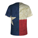 Texas Flag Print Men's Sports T-Shirt