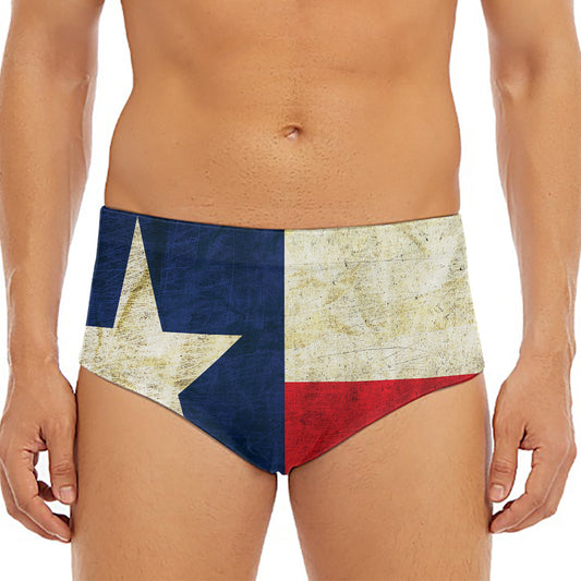 Texas Flag Print Men's Triangle Swim Briefs