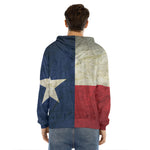 Texas Flag Print Men's Velvet Pullover Hoodie