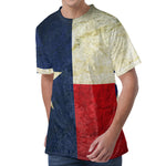 Texas Flag Print Men's Velvet T-Shirt
