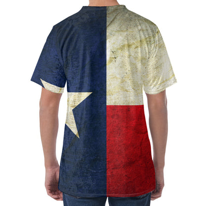 Texas Flag Print Men's Velvet T-Shirt