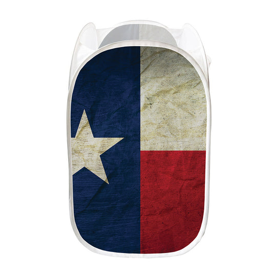 Texas Flag Print Mesh Laundry Hamper