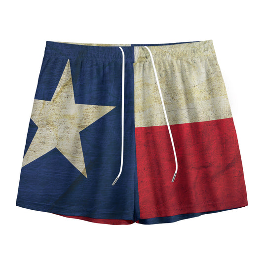 Texas Flag Print Mesh Shorts