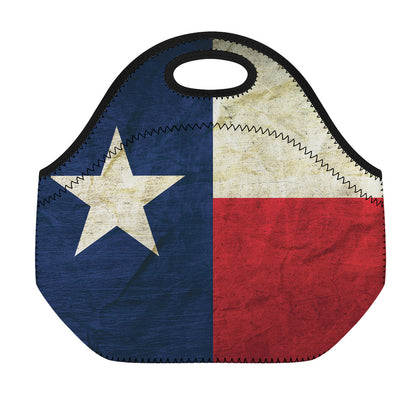 Texas Flag Print Neoprene Lunch Bag