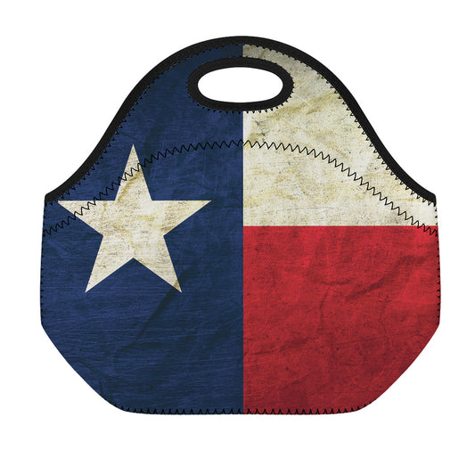 Texas Flag Print Neoprene Lunch Bag