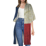 Texas Flag Print Open Front Beach Cover Up