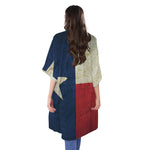 Texas Flag Print Open Front Beach Cover Up