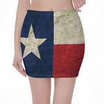 Texas Flag Print Pencil Mini Skirt