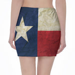 Texas Flag Print Pencil Mini Skirt
