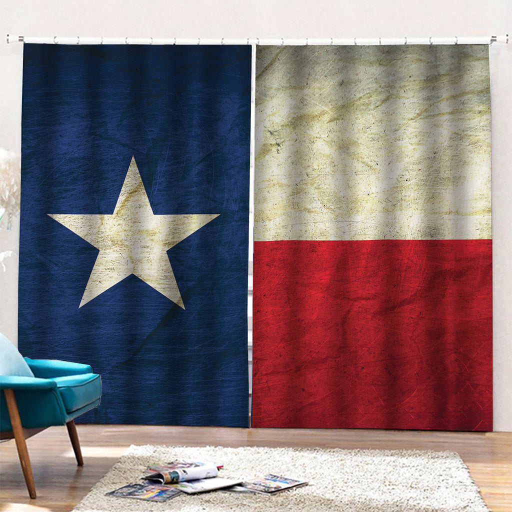 Texas Flag Print Pencil Pleat Curtains