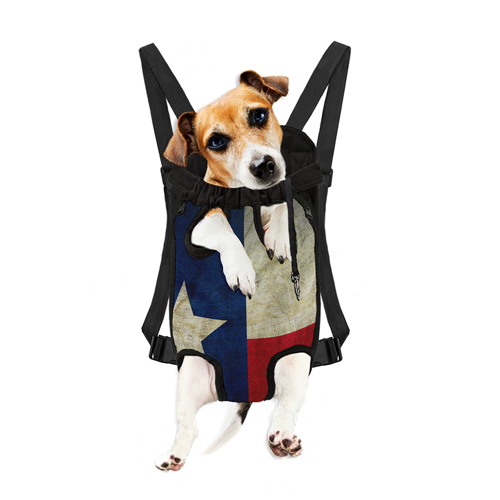 Texas Flag Print Pet Carrier Backpack