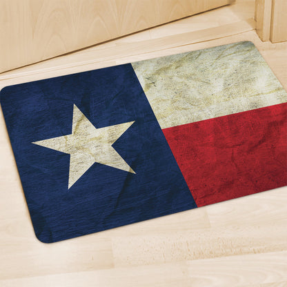 Texas Flag Print Polyester Doormat
