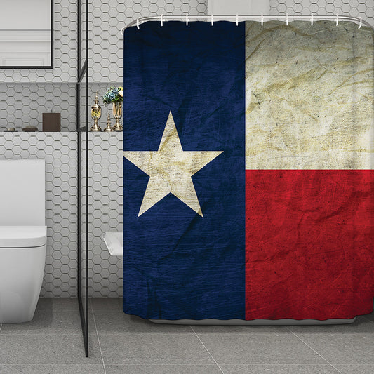Texas Flag Print Polyester Shower Curtain