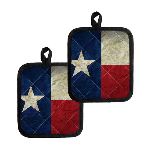 Texas Flag Print Pot Holders