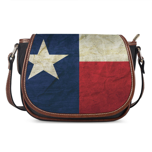 Texas Flag Print Saddle Bag