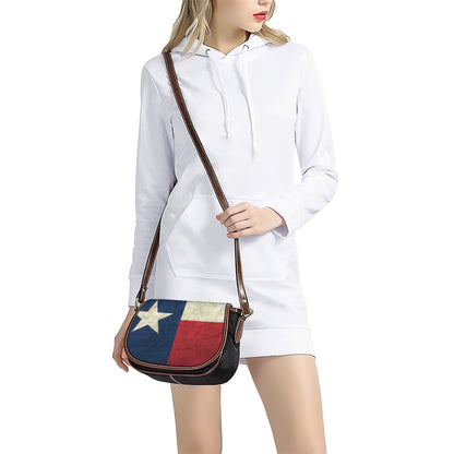 Texas Flag Print Saddle Bag