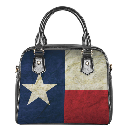 Texas Flag Print Shoulder Handbag