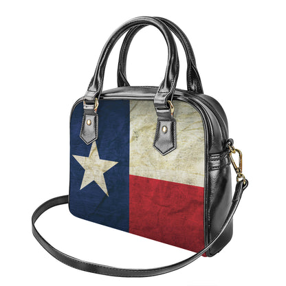 Texas Flag Print Shoulder Handbag