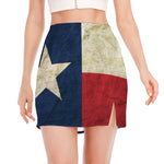 Texas Flag Print Side Slit Mini Skirt
