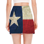 Texas Flag Print Side Slit Mini Skirt